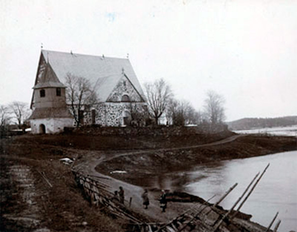 Espoon kirkko, postikortti 1900-luvun alusta