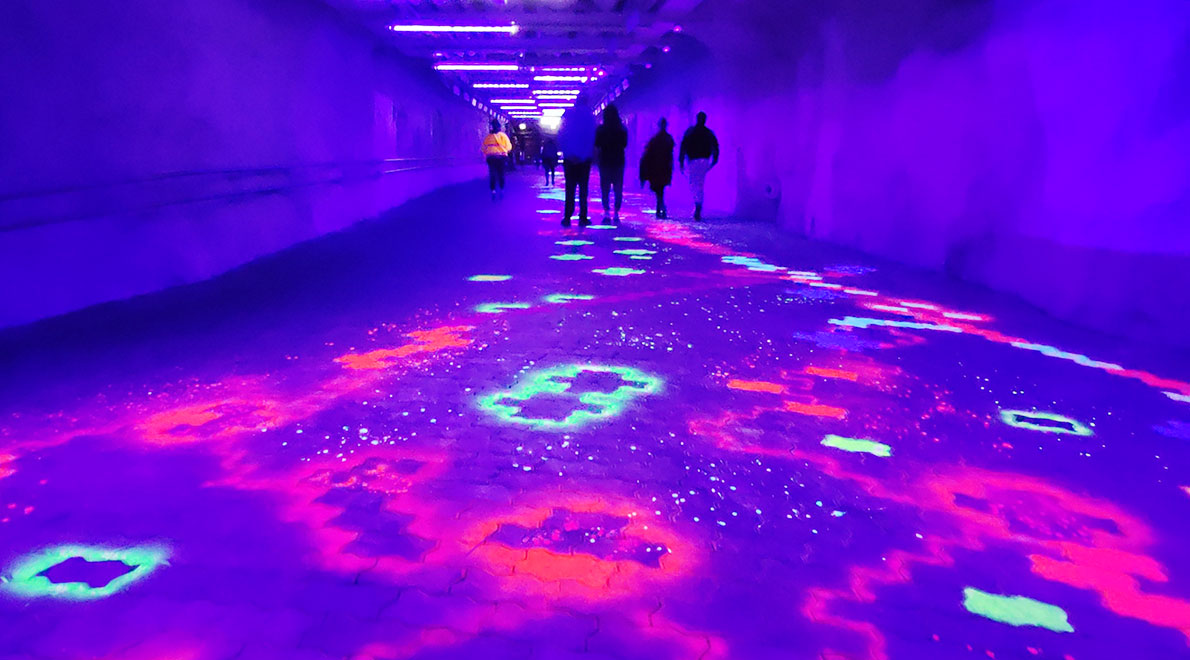 Kannusilta valaistuna Reflektor-tapahtumassa vuonna 2022.