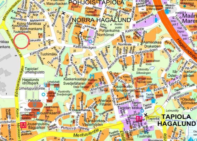 Koivuviidan päiväkodin sijainti kartalla.