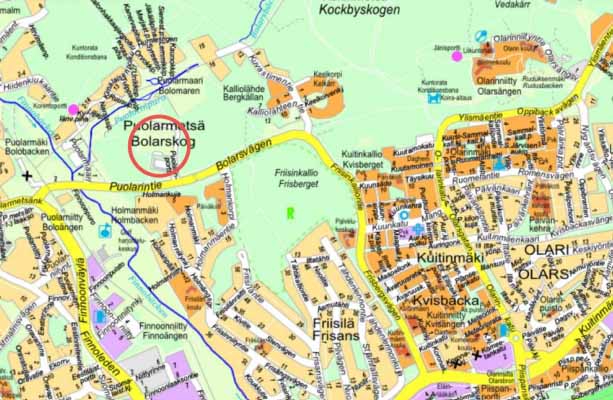 Puolarmetsän päiväkodin sijainti kartalla.