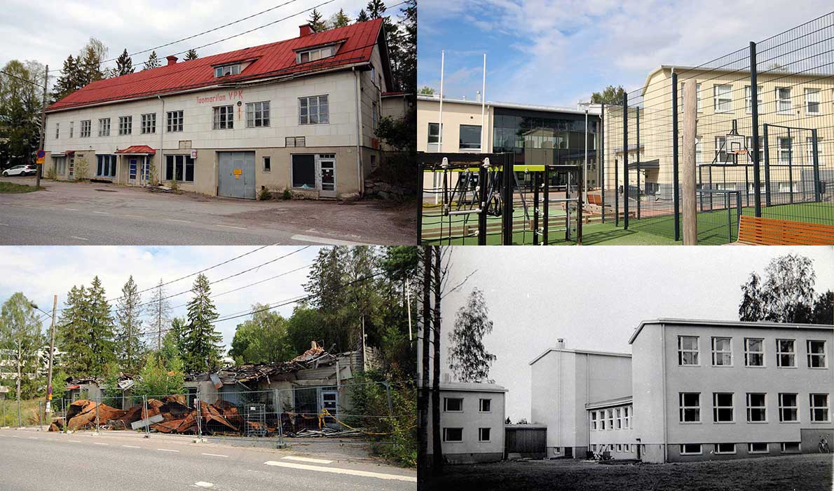 Kuvituskuva: Tuomarila ennen ja jälkeen