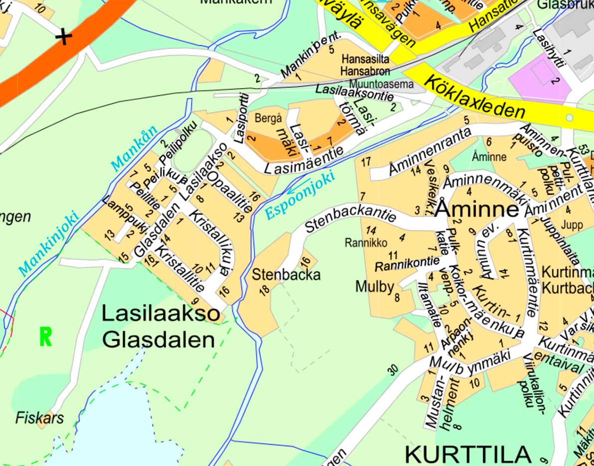 Kartta Lasilaaksosta vuonna 2020