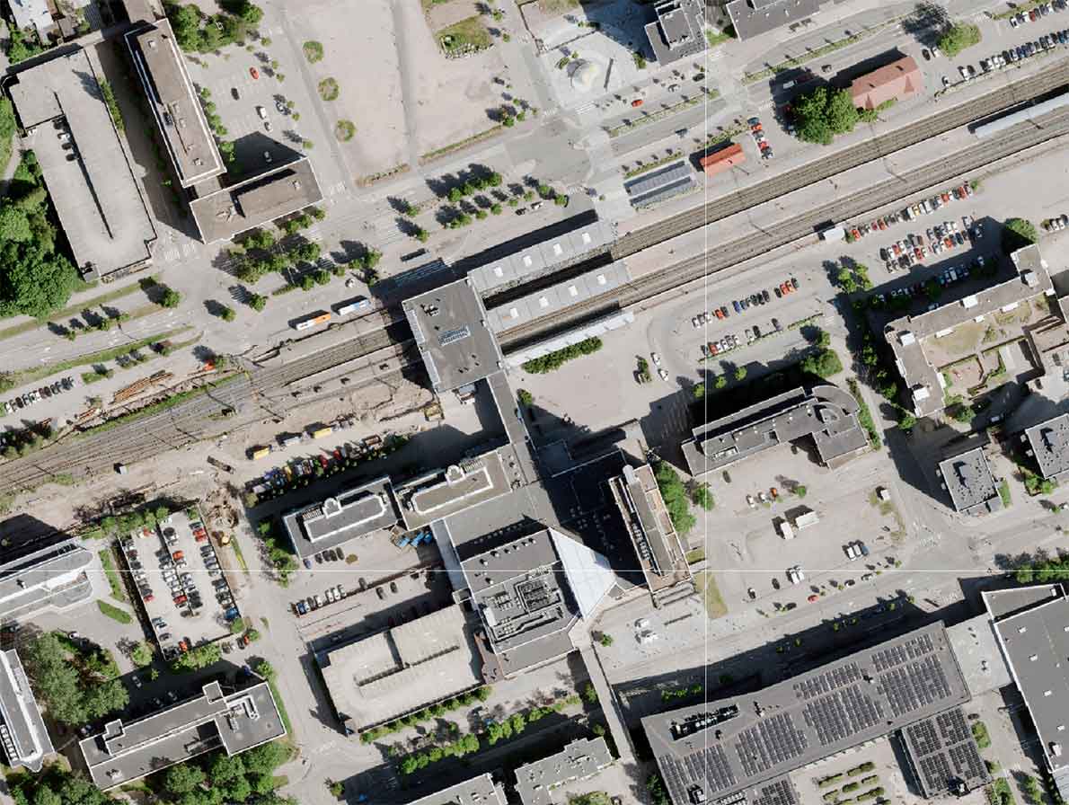 Espoon keskus ilmakuvassa vuonna 1976.