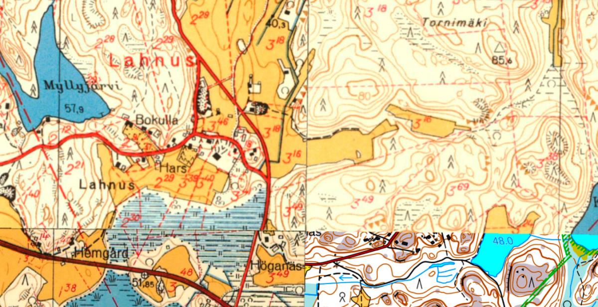 Kartta vuodelta 1957.