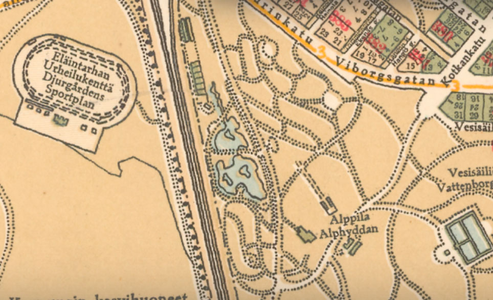Kartta, Eläintarha-alue, 1920