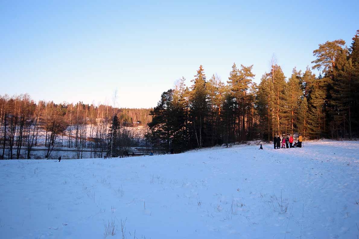 Glimsin pulkkamäki, Espoo.
